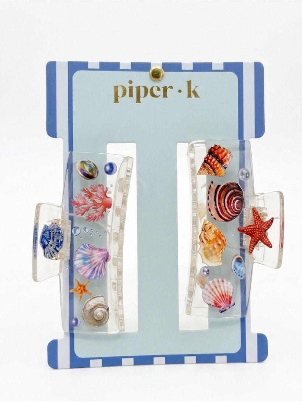 NWT ⚜️🩵⚜️ Piper K Ocean Themed Hair Claw Clip Set of 2
